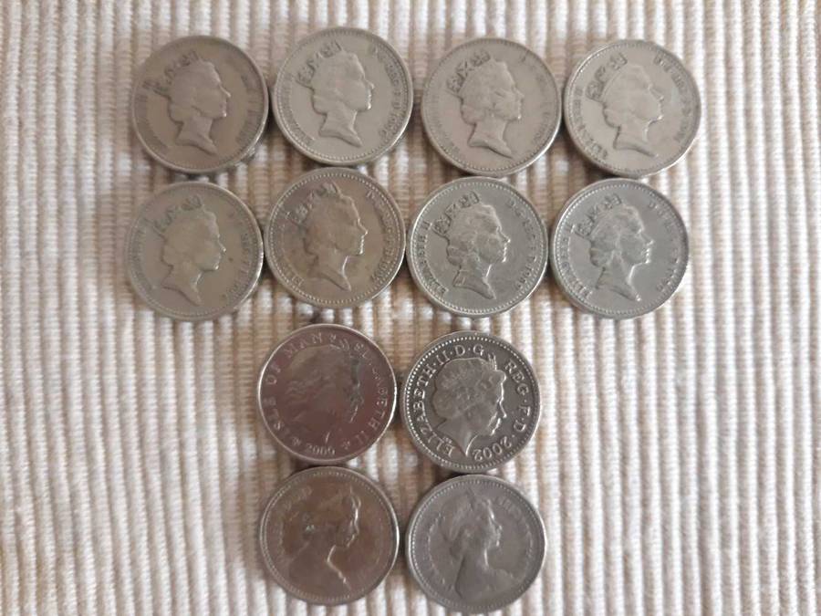 UK Pounds- 1 Pound, 2 Pounds