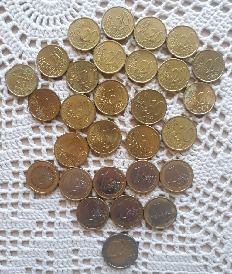 Euro Coin. 20 cents. 50 cents. 1 Euro. 2 Euro