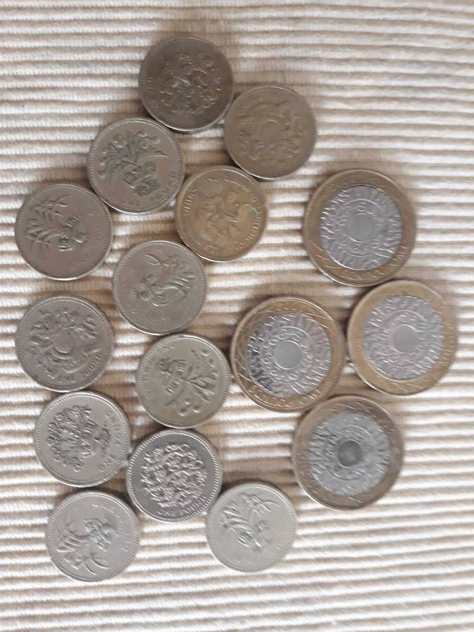 UK Pounds- 1 Pound, 2 Pounds