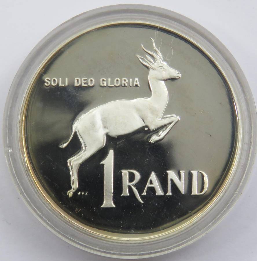 1990 Republic of South Africa Silver Proof R1 encapsulated as issued and in SAM Box6 Available