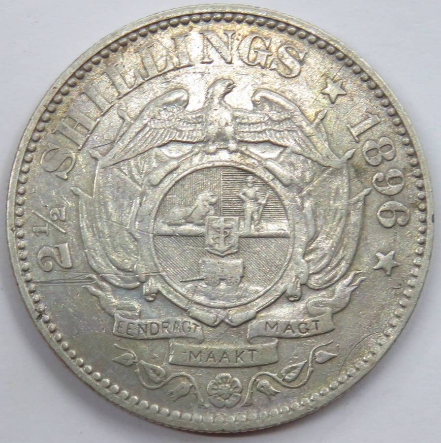 1896 ZAR  Shilling 2 1/2 Shillings