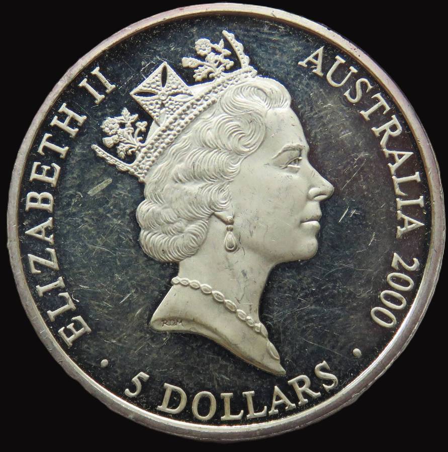 Australia  2000 Sydney Olympics 5 Dollars  PROOF 1 OUNCE 999 FINE SILVER