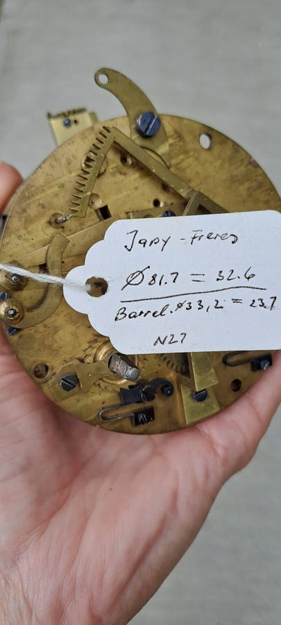 Japy Feres clock movement French