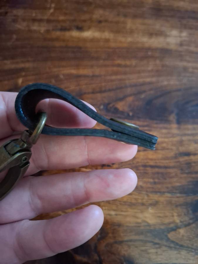 Jack Daniels leather and brass keyring