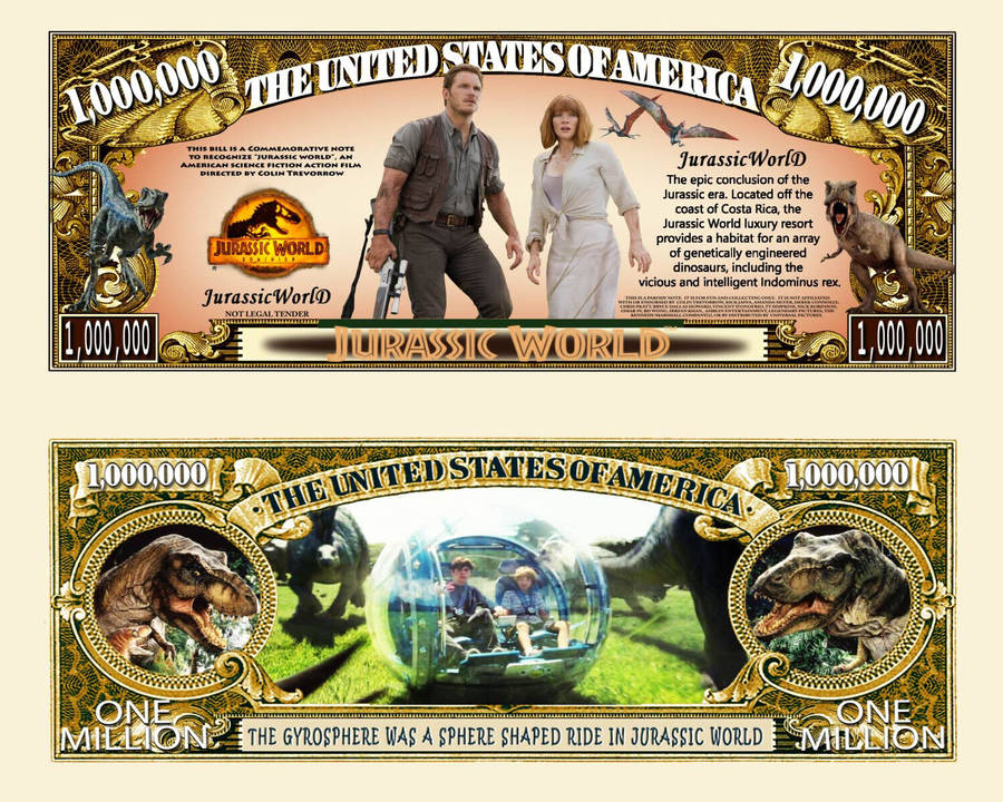 JURASSIC WORLD MILLION DOLLAR NOVELTY BILL