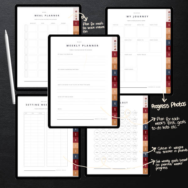 Weight Loss Tracker & Planner (Cotton Candy)