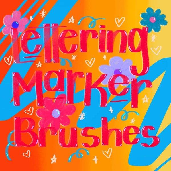Calligraphy Markers Lettering | 14 Procreate Brushes