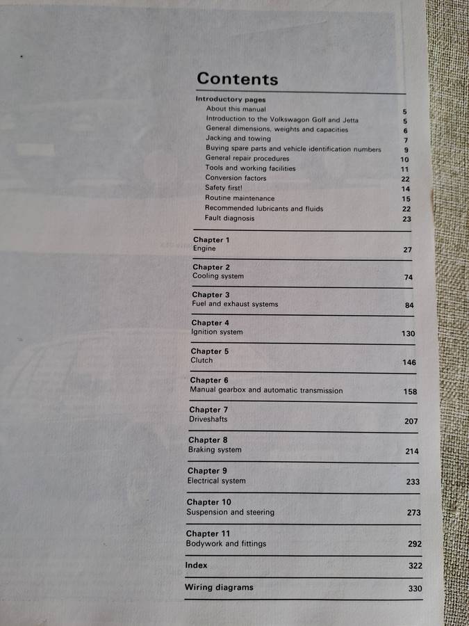 VW (petrol) Golf & Jetta, 1984-1985  Owners Workshop Manual - Haynes