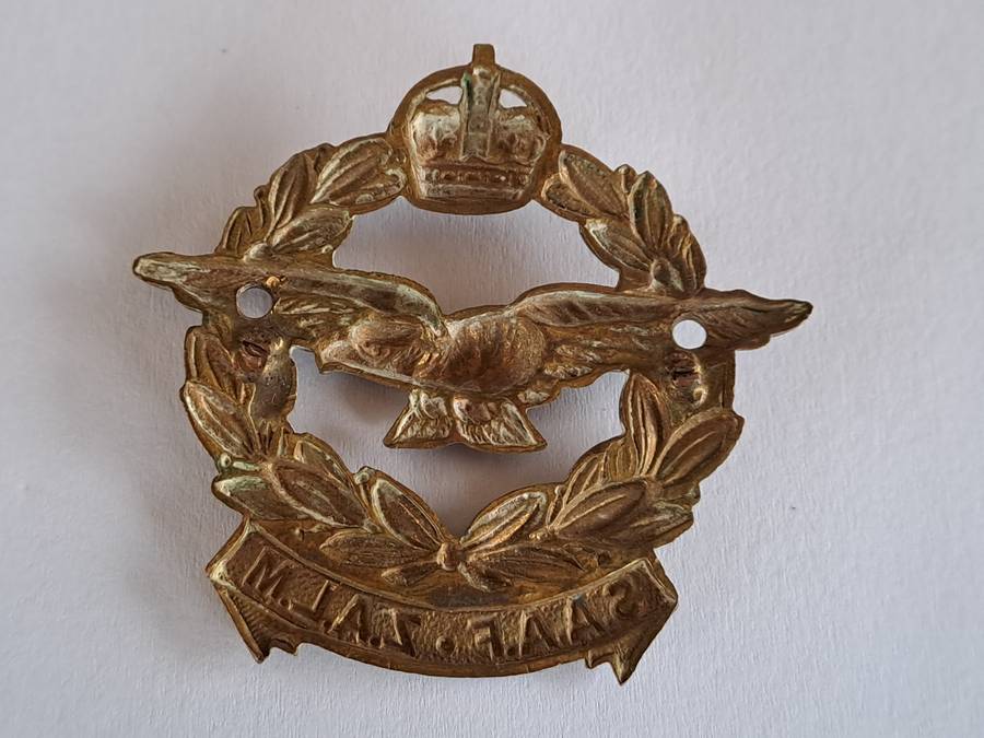 SA Airforce Cap Badge SAAF-ZALM Pre WWII