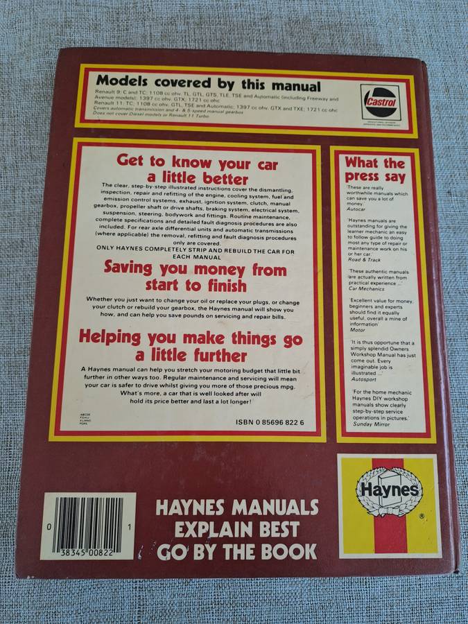Renault 9 & 11 - 1982 to 1984 Owners Workshop Manual - Haynes