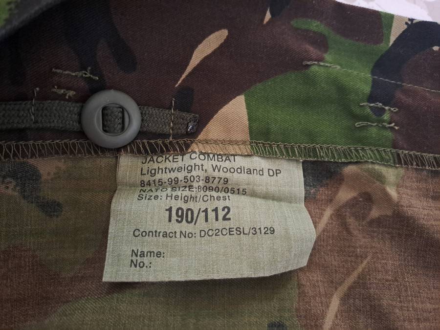 Combat Jacket Camo Woodland DP Lightweight  Size 190/112