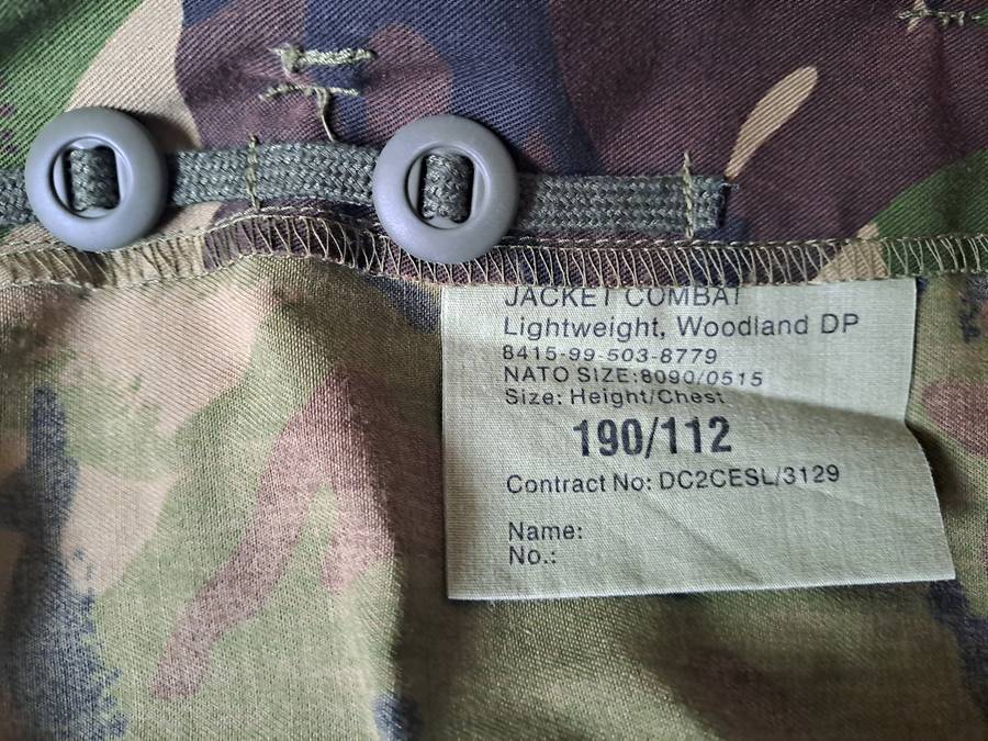 Combat Jacket Woodland DP Lightweight  Size 190/112
