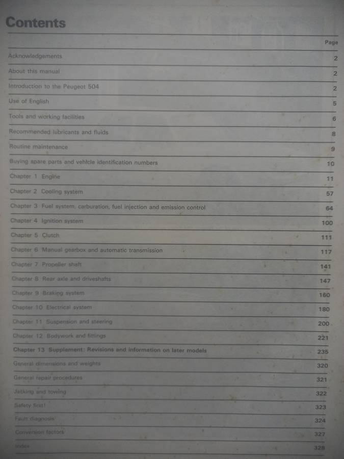 Peugeot 504 petrol - 1968 to 1982 all models - Owners Workshop Manual - Haynes