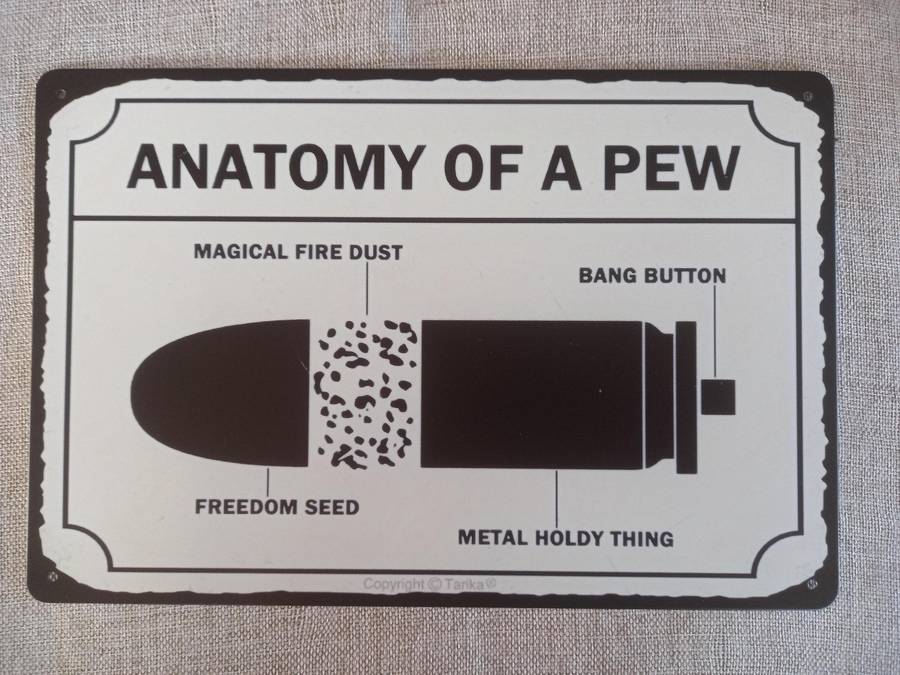 Anatomy of a Pew - Advertising Tin Plate Sign