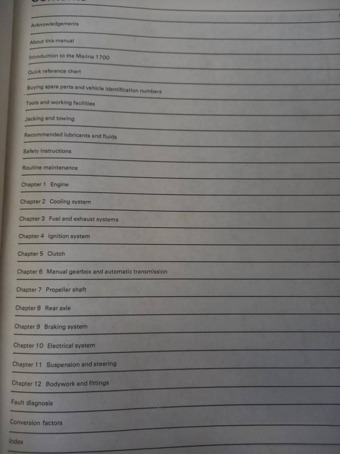 Morris Marina 1700 - Haynes - Owners Workshop Manual