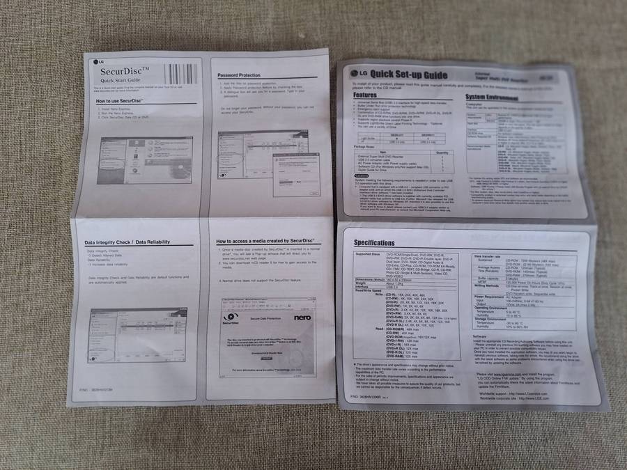 LG DVD Rewriter 20X External / GE20