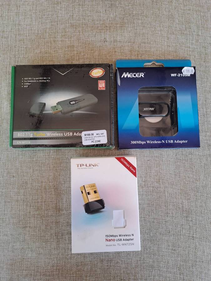 Wireless USB Adapters x 2 and TP-Link Nano USB Adapter