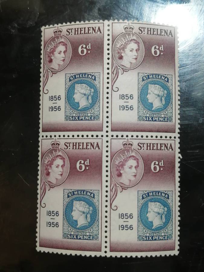 ST HELENA  exelent 3blocks 1956 QE  Complete set in Blocks of 4