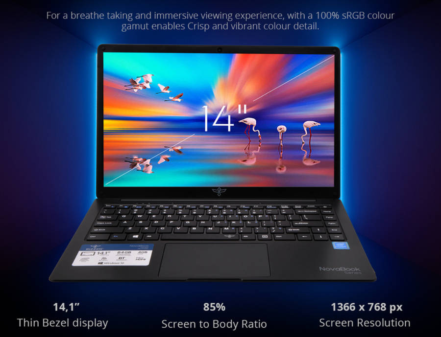RIZZEN R40 14.1-inch HD Notebook, Windows 11 Pro, 4GB,128GB + Bag