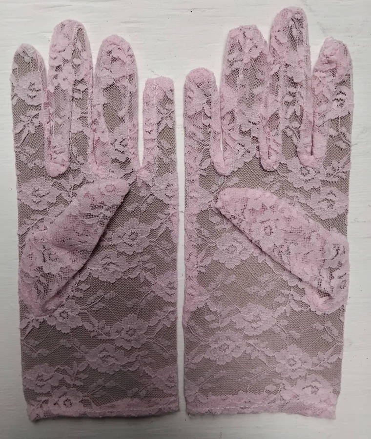 Pink Lace Gloves- short