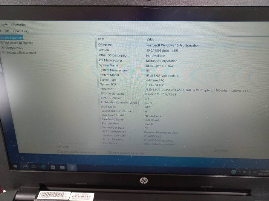 HP 255 G5 64 bit Notebook