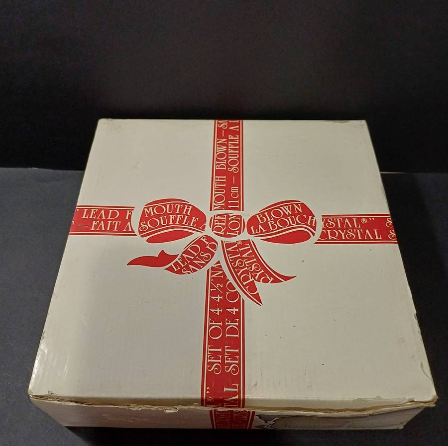Vintage Italglass Mouth-Blown Crystal Bowls (Set of 4) in Original Box