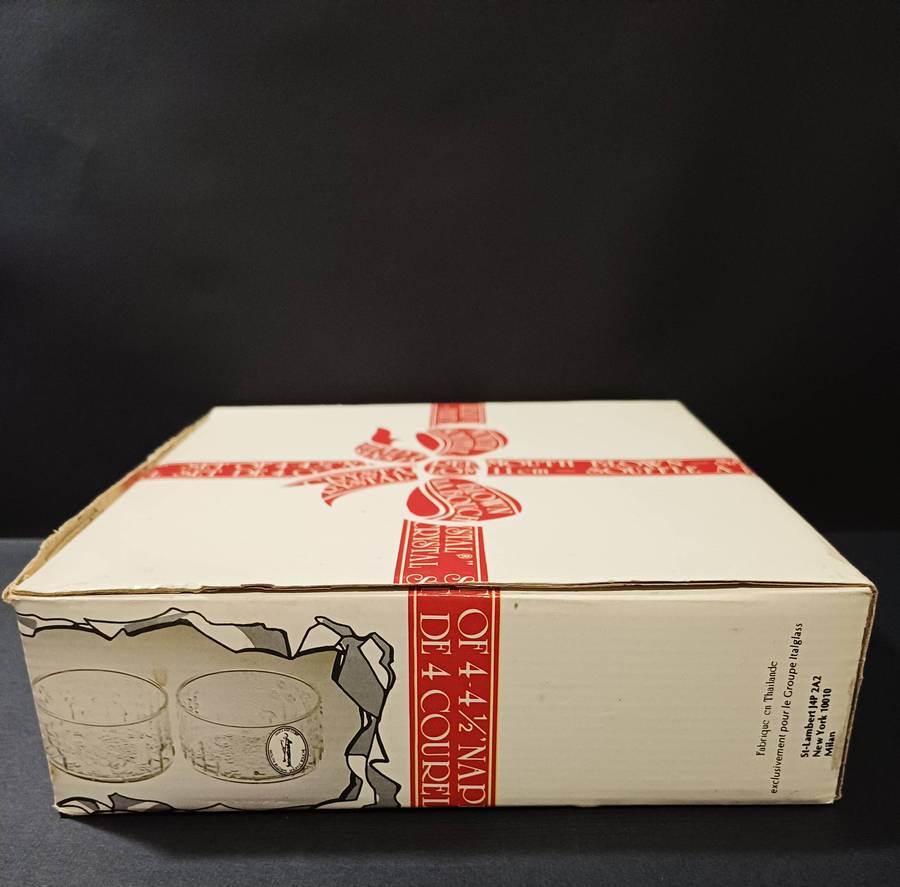 Vintage Italglass Mouth-Blown Crystal Bowls (Set of 4) in Original Box