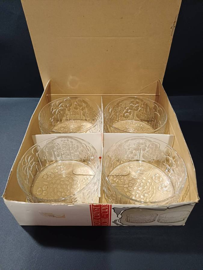 Vintage Italglass Mouth-Blown Crystal Bowls (Set of 4) in Original Box