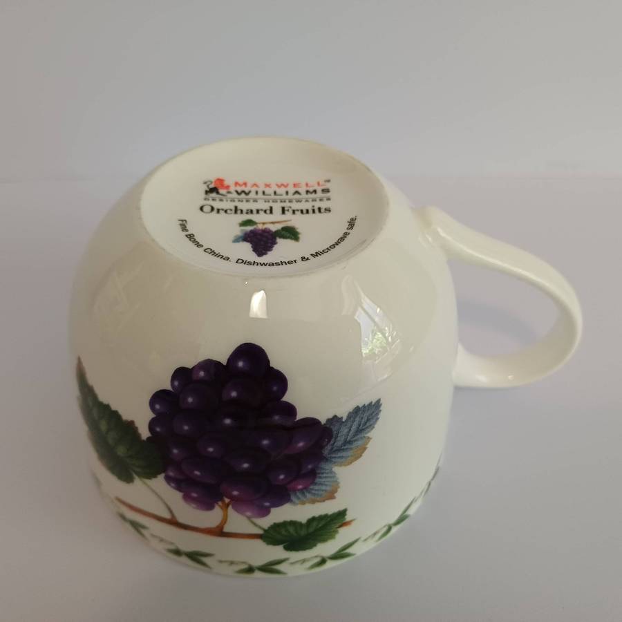 Maxwell & Williams Orchard Fruits Tea/Coffee Cup & Saucer - Grape Design - Fine Bone China