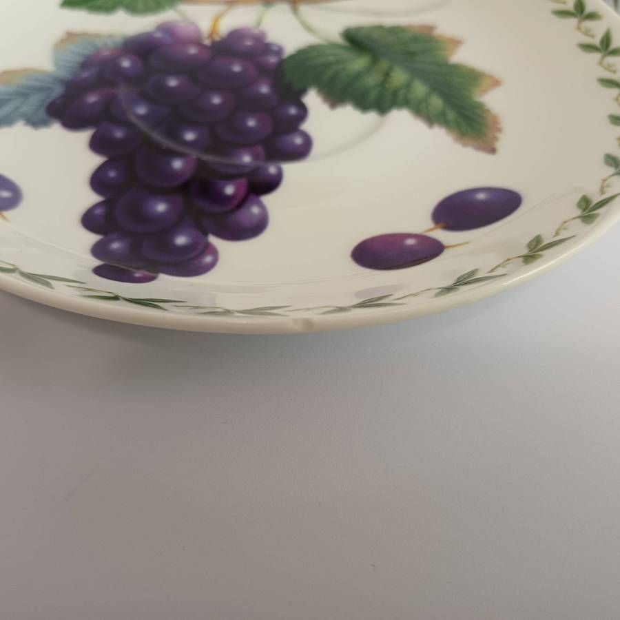 Maxwell & Williams Orchard Fruits Tea/Coffee Cup & Saucer - Grape Design - Fine Bone China