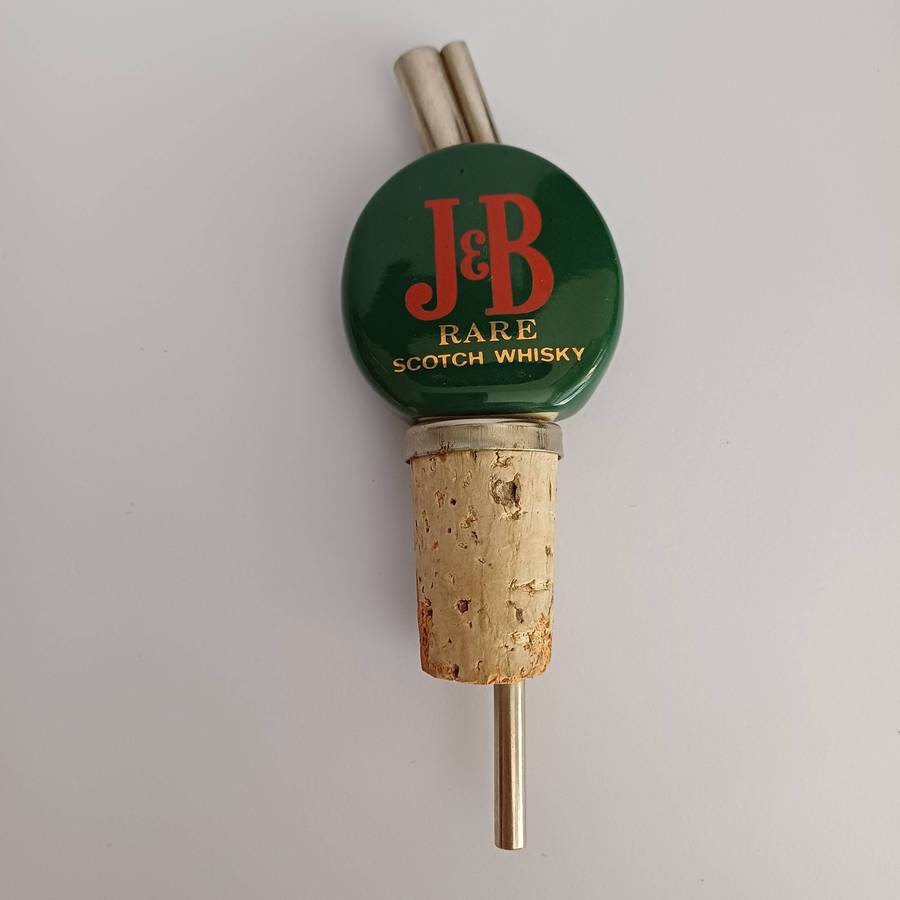 1960's OLD ADVERTISING PORCELAIN J&B SCOTCH WHISKY STOPPER POURER ENGLAND