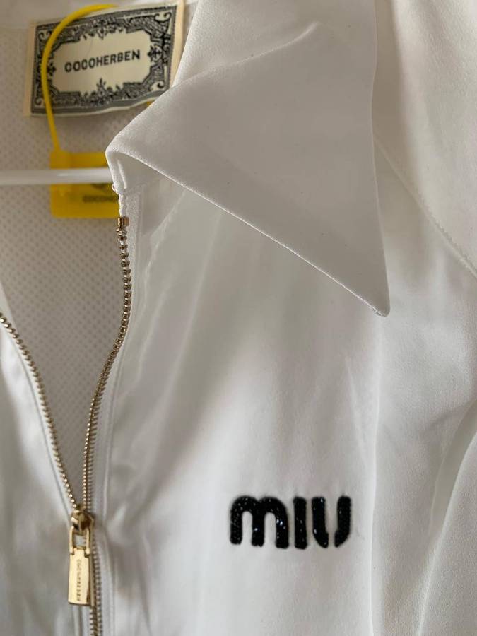 MIU Glossy Relaxed-Fit Top  Luxe Styling with Inner Lining