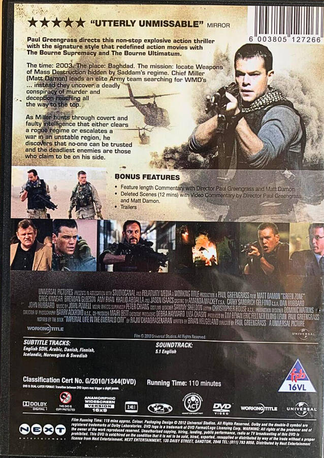 Green Zone DVD (Matt Damon , Greg Kinnear)
