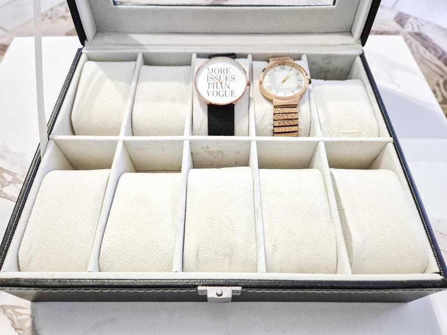10 Compartment PU Leather Watch Display Box