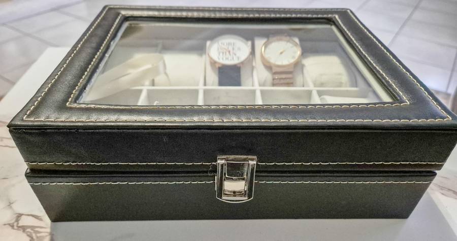 10 Compartment PU Leather Watch Display Box