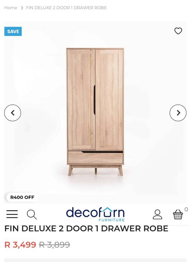 2 DOOR OAK WARDROBE