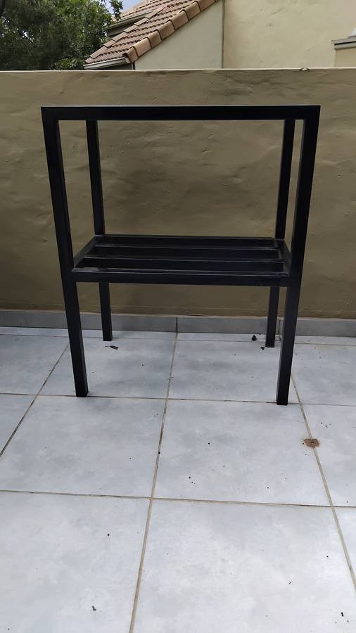 Large Black Galvanised Steel Table