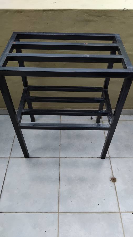 Large Black Galvanised Steel Table