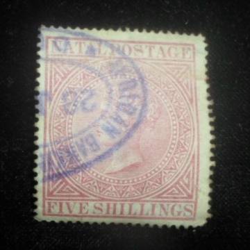 Natal 5 Shilling Stamp - Used