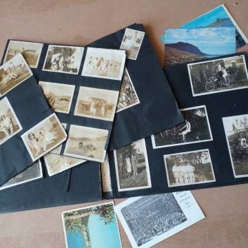 Vintage Photo Album With More Than 40 Photo's And Postcasrds - See Photo's