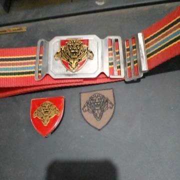 Set Of Pride Of Lions Stable Belt Eit Buckle - Flash With Pins Intac And Cloth Flash