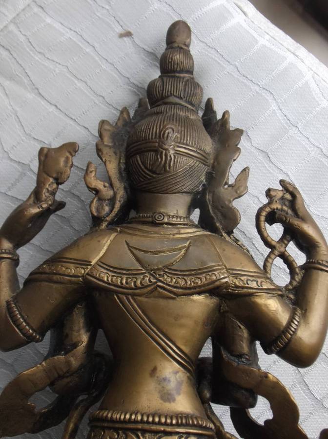 Old Tibetan Brass Buddhism 4 arms