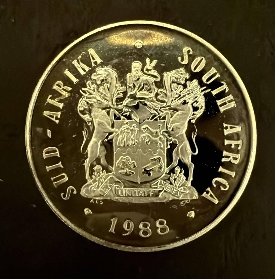 SILVER ONE RAND Proof - 1988 - Trio Set - Dias/ Huguenot/ Trek - bid PER COIN -winner takes full set