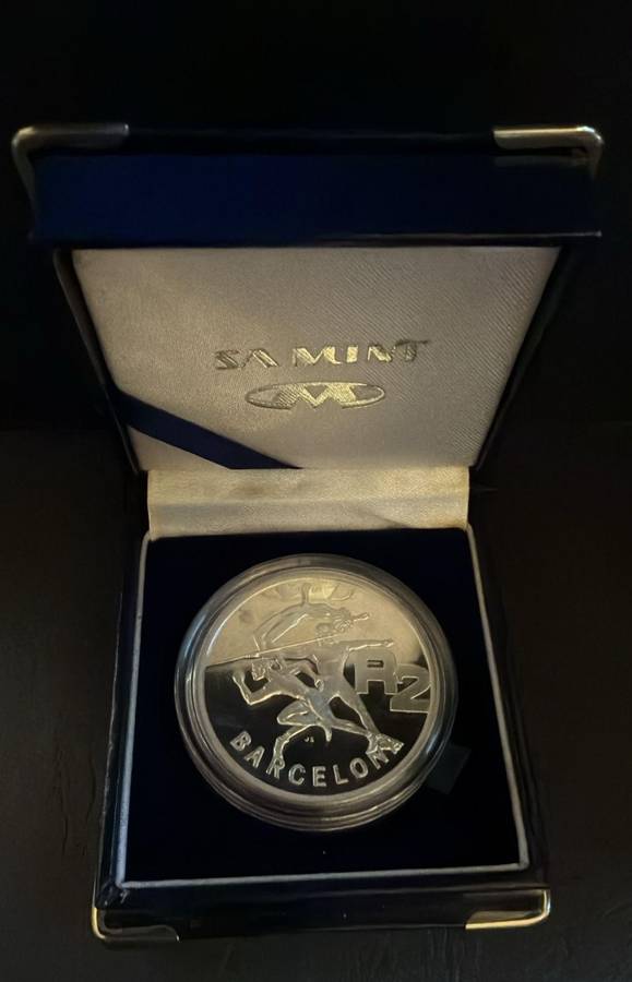 SILVER 1 OUNCE - Silver Proof R2 Barcelona Olympics - Mintage 14853
