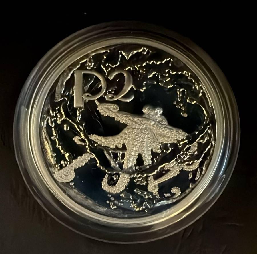 SILVER 1 OUNCE - Silver Proof R2 - The Common Octopus - Mintage 3344