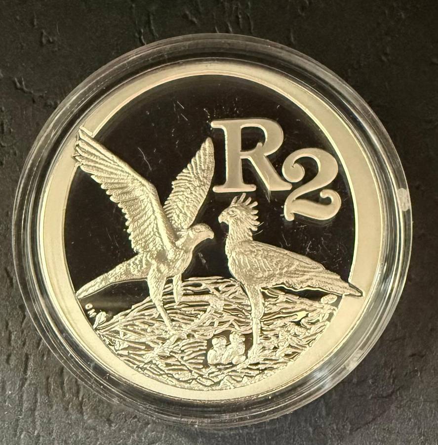SILVER 1 OUNCE - Silver Proof R2 The Secretary Bird - Mintage 2693