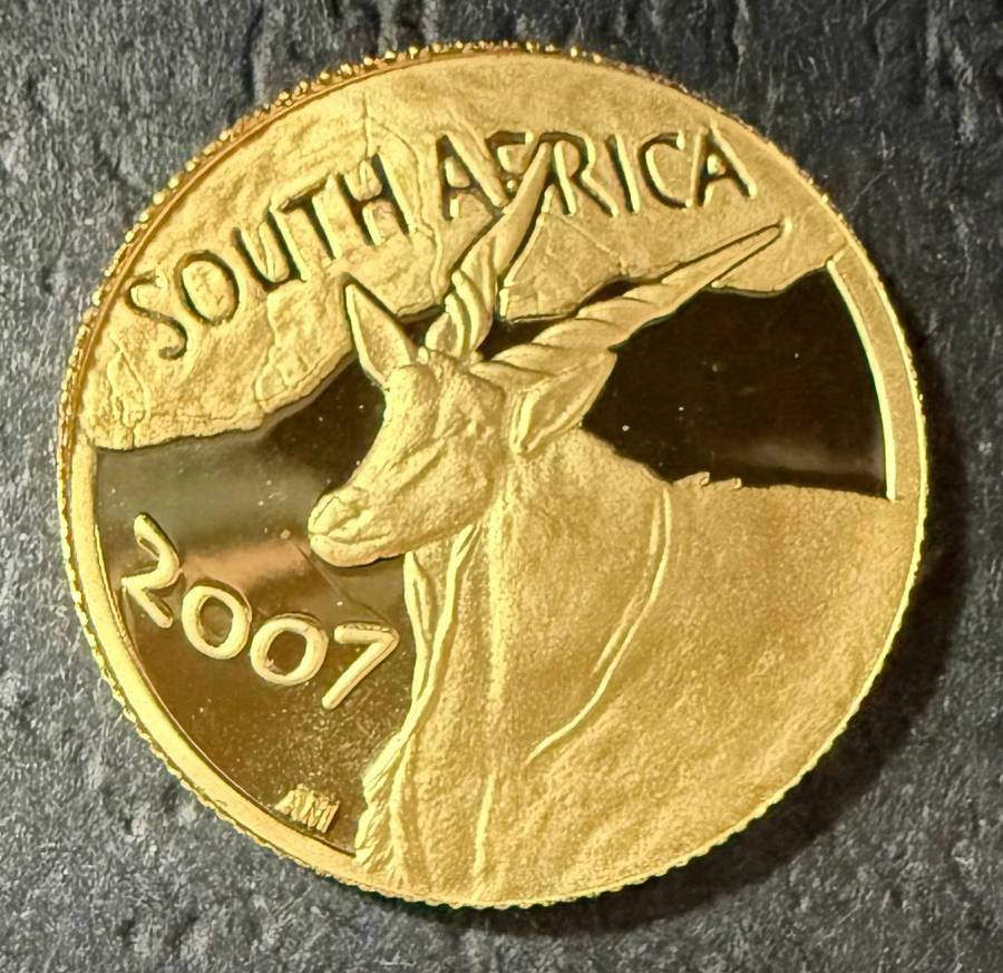 Gold 24ct Tenth oz R10 - Natura Proof Coin - Eland - Giants of Africa 2007 - Mintage only 445