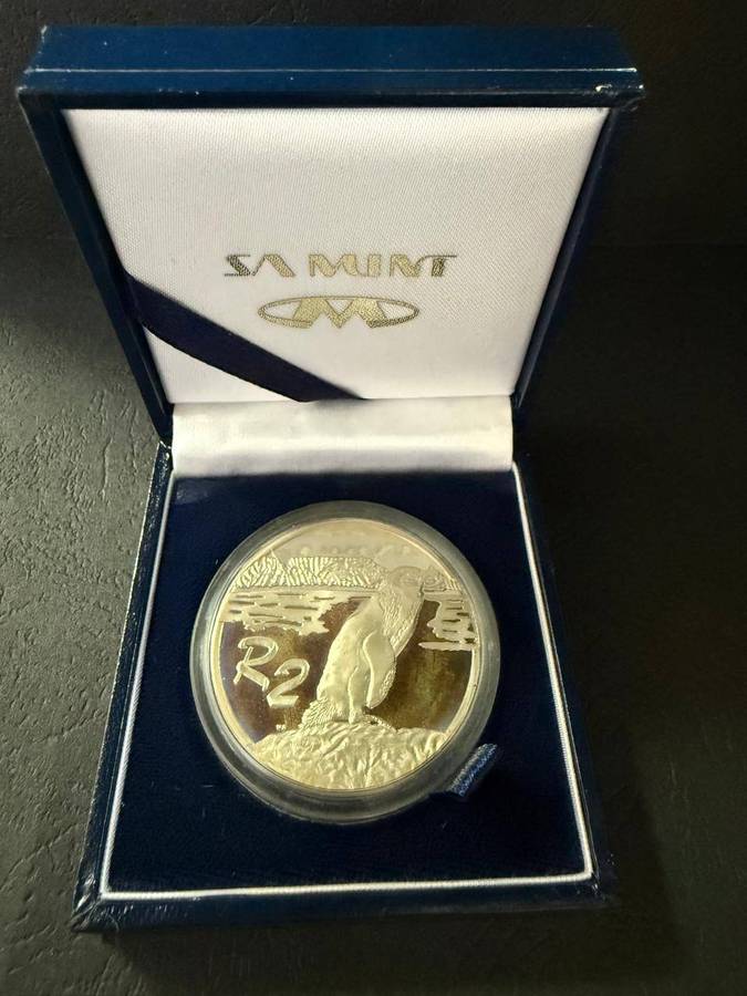 SILVER 1 OUNCE - Silver Proof R2 - Jackass Penguin - Mintage 2053