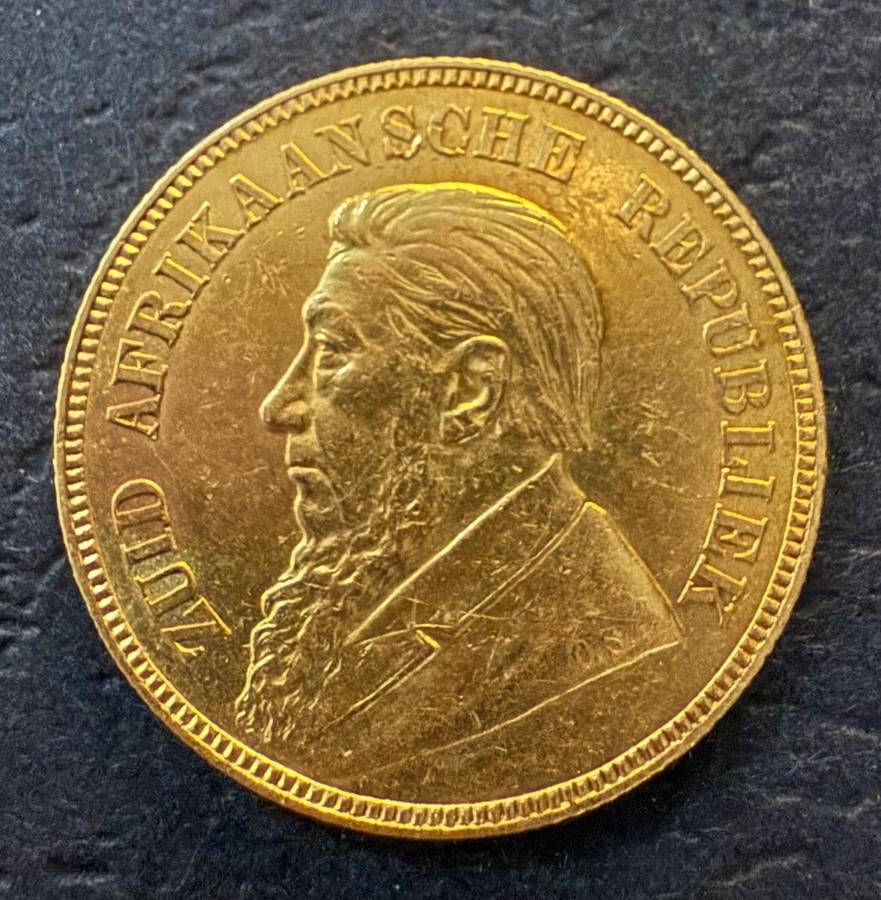 ZAR 1892 1 Pond "Kruger Pond" Double Shaft Gold Coin