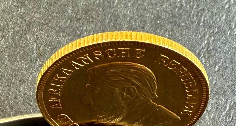 ZAR 1892 1 Pond "Kruger Pond" Double Shaft Gold Coin